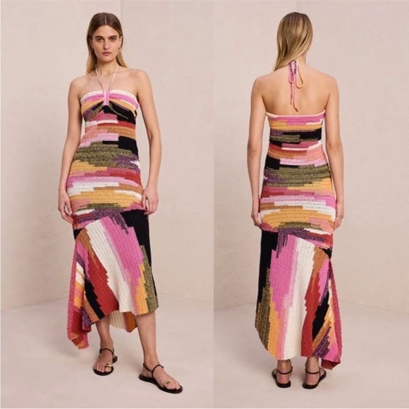 A. L.C. 100% cotton Nova Crochet Midi-Dress - Sedona Blossom NEW - Picture 6 of 13